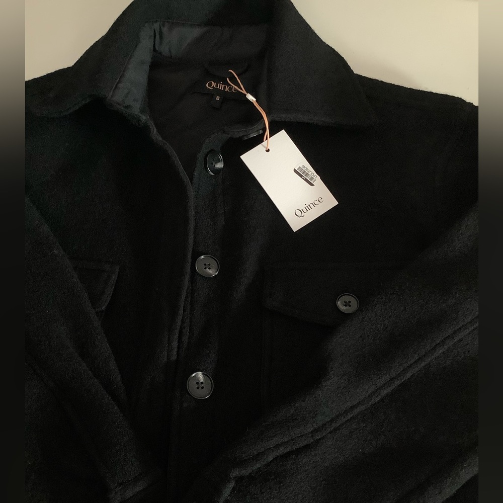 Quince NWT Merino Wool Shirt Jacket Black Multiple Sizes - Picture 10 of 16